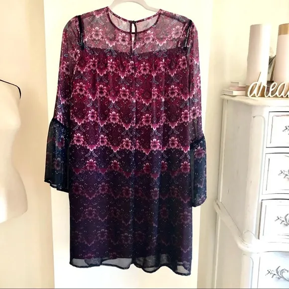 NWT Nanette Lepore Chiffon Shift Dress. Size 8