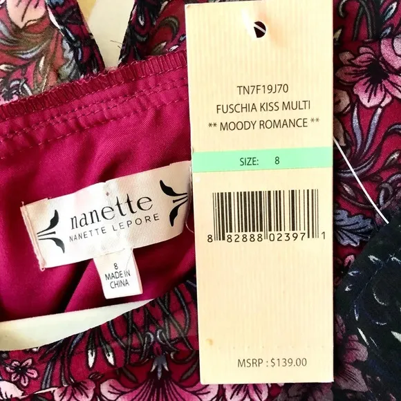 NWT Nanette Lepore Chiffon Shift Dress. Size 8