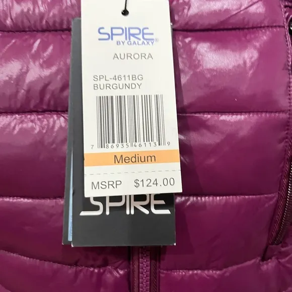 NWT Purple Quilted Long Puffer Jacket with Faux Fur Hood