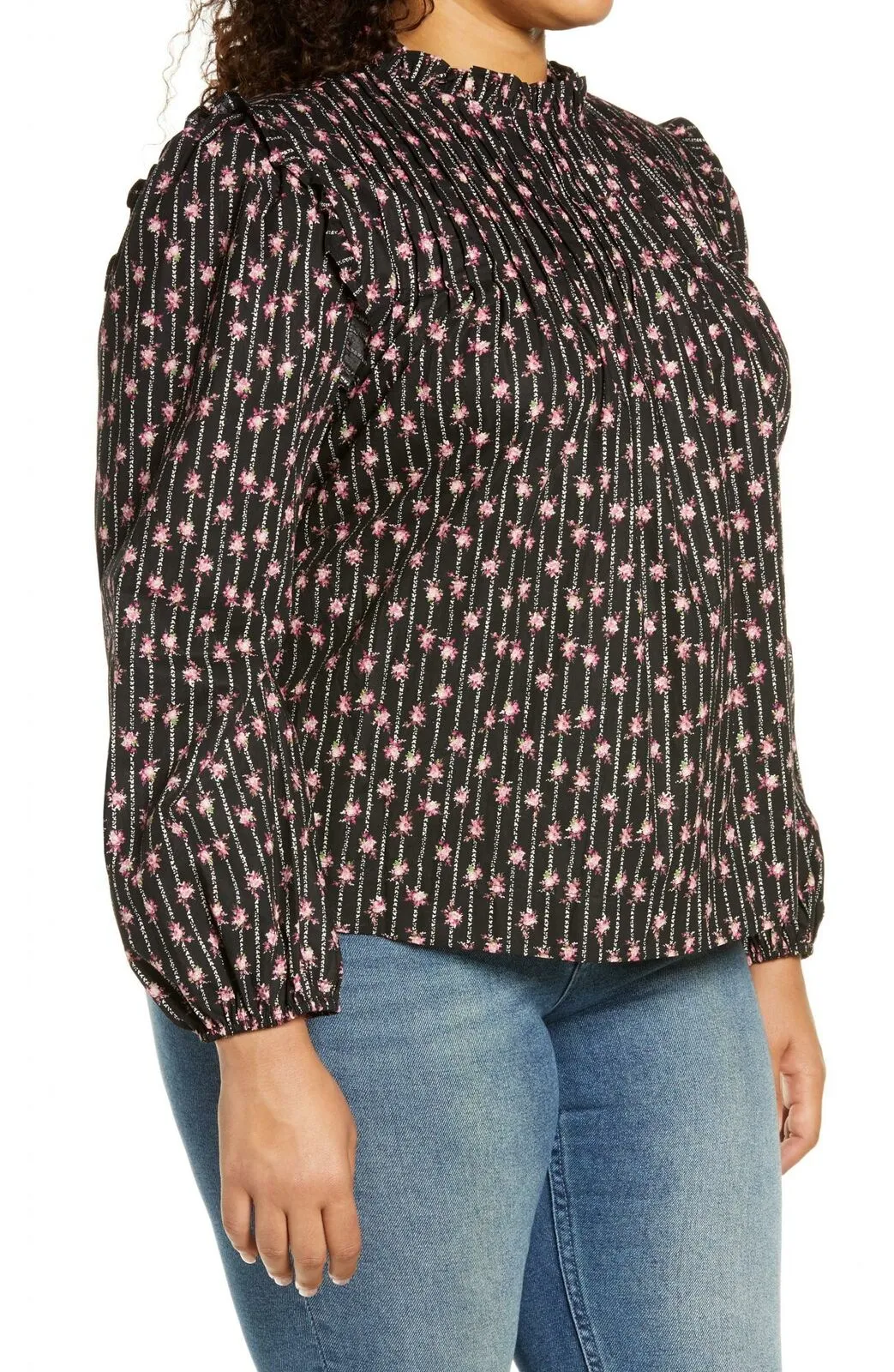 NWT Wayf Womens Plus Size Linford Floral Pintuck Top. 70603WP Plus 2X