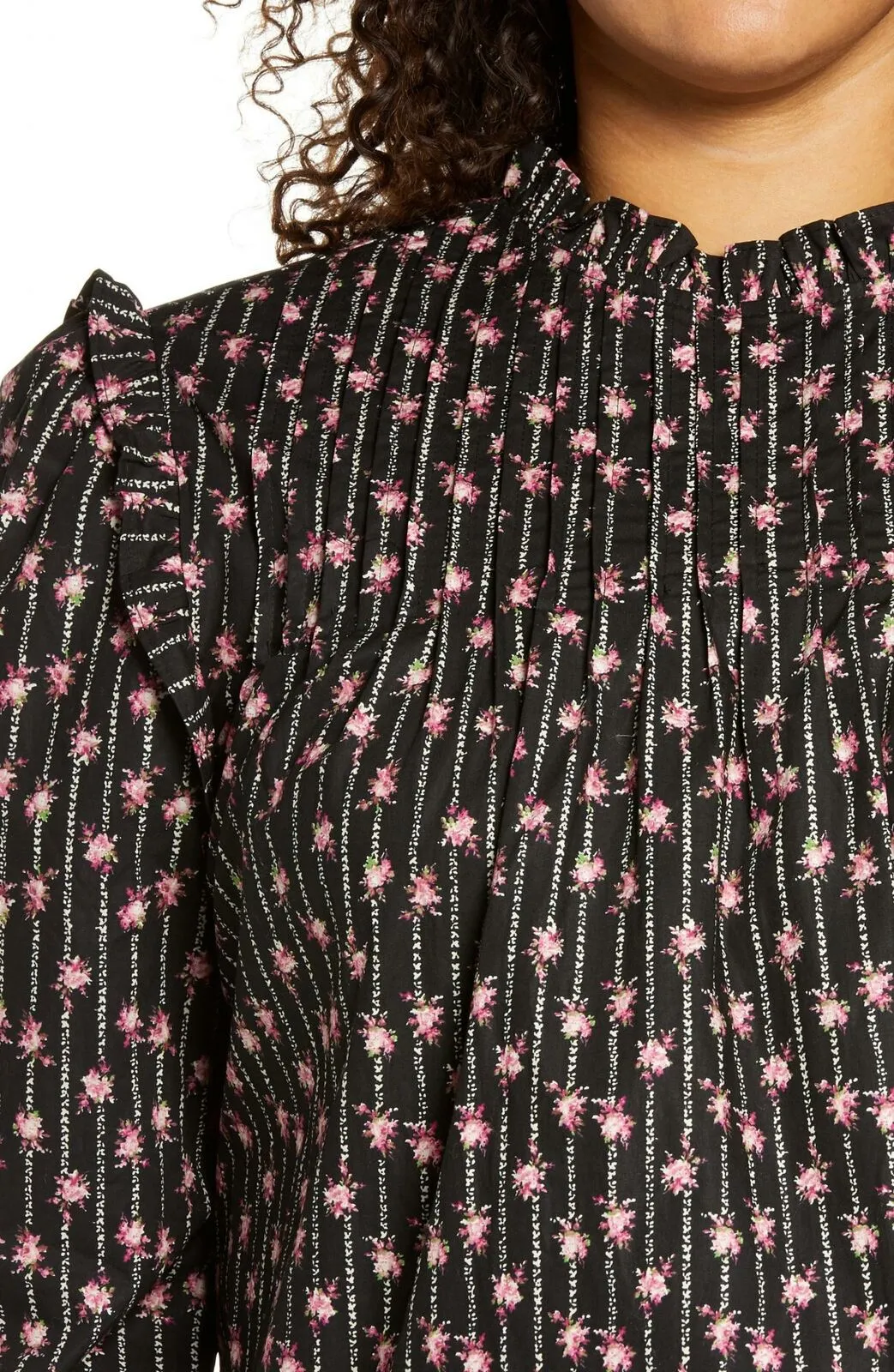 NWT Wayf Womens Plus Size Linford Floral Pintuck Top. 70603WP Plus 2X