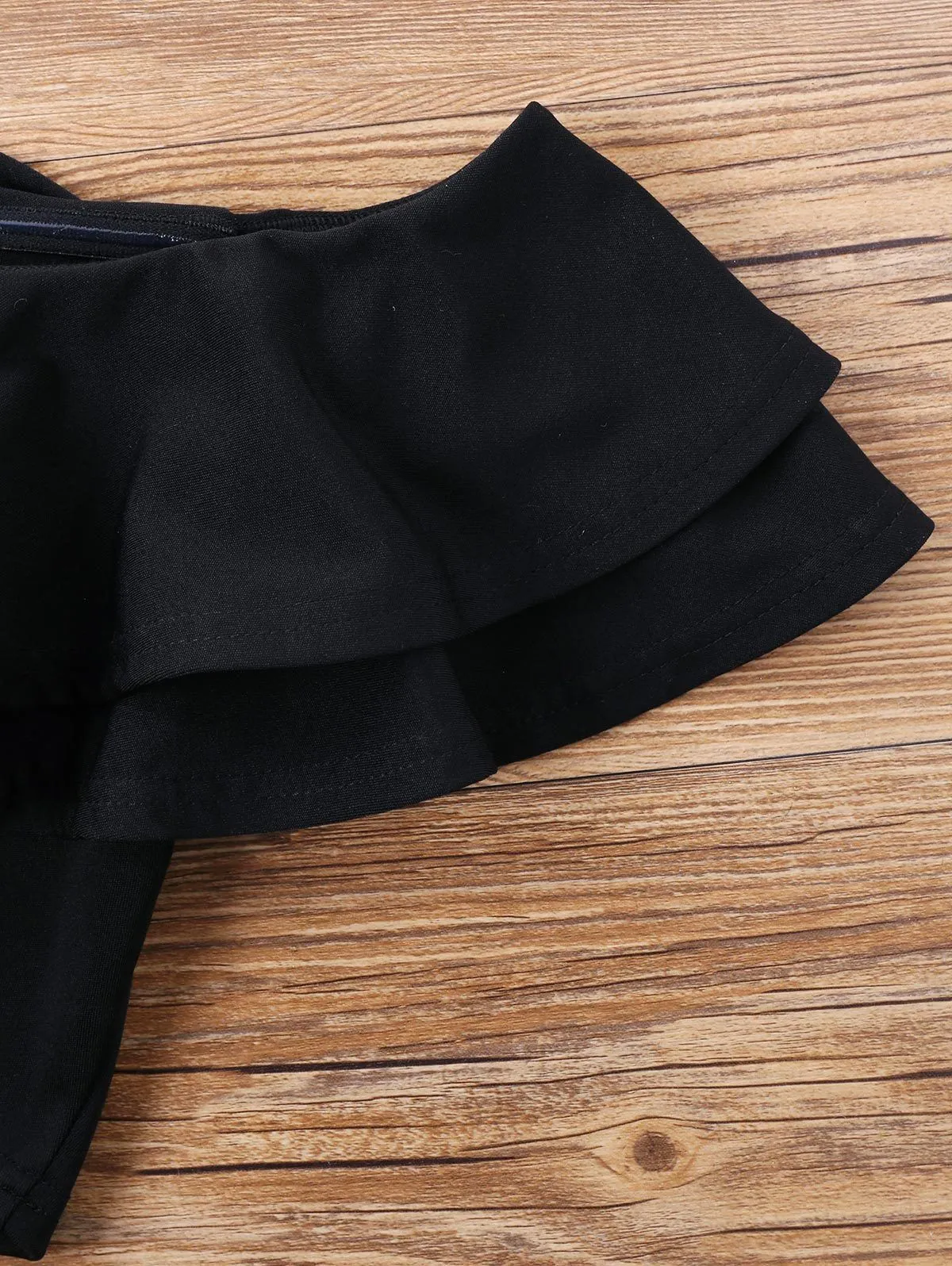 Off-Shoulder Crop Top & Ruffled Mini Skirt (2 Piece Set)