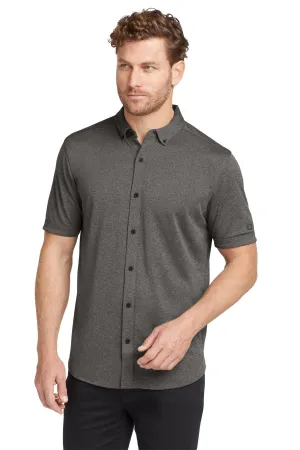 OGIO  Gravitate Full-Button Polo. OG141 Dark Heather Grey