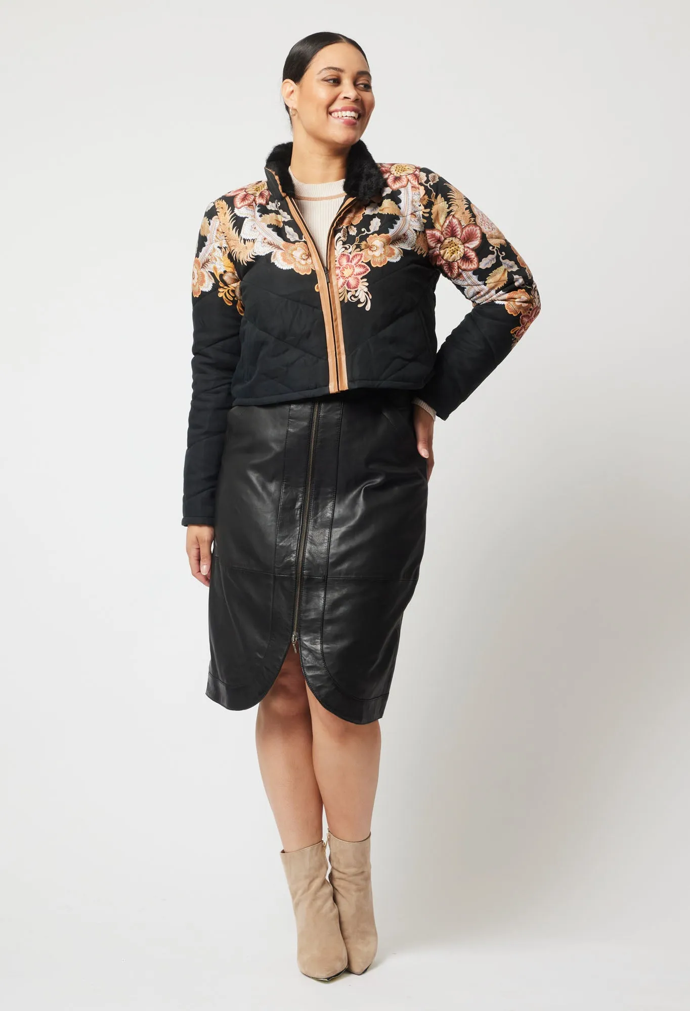 Oncewas II EMPRESS Replacement Print Bomber Jacket - Dragon Flower print