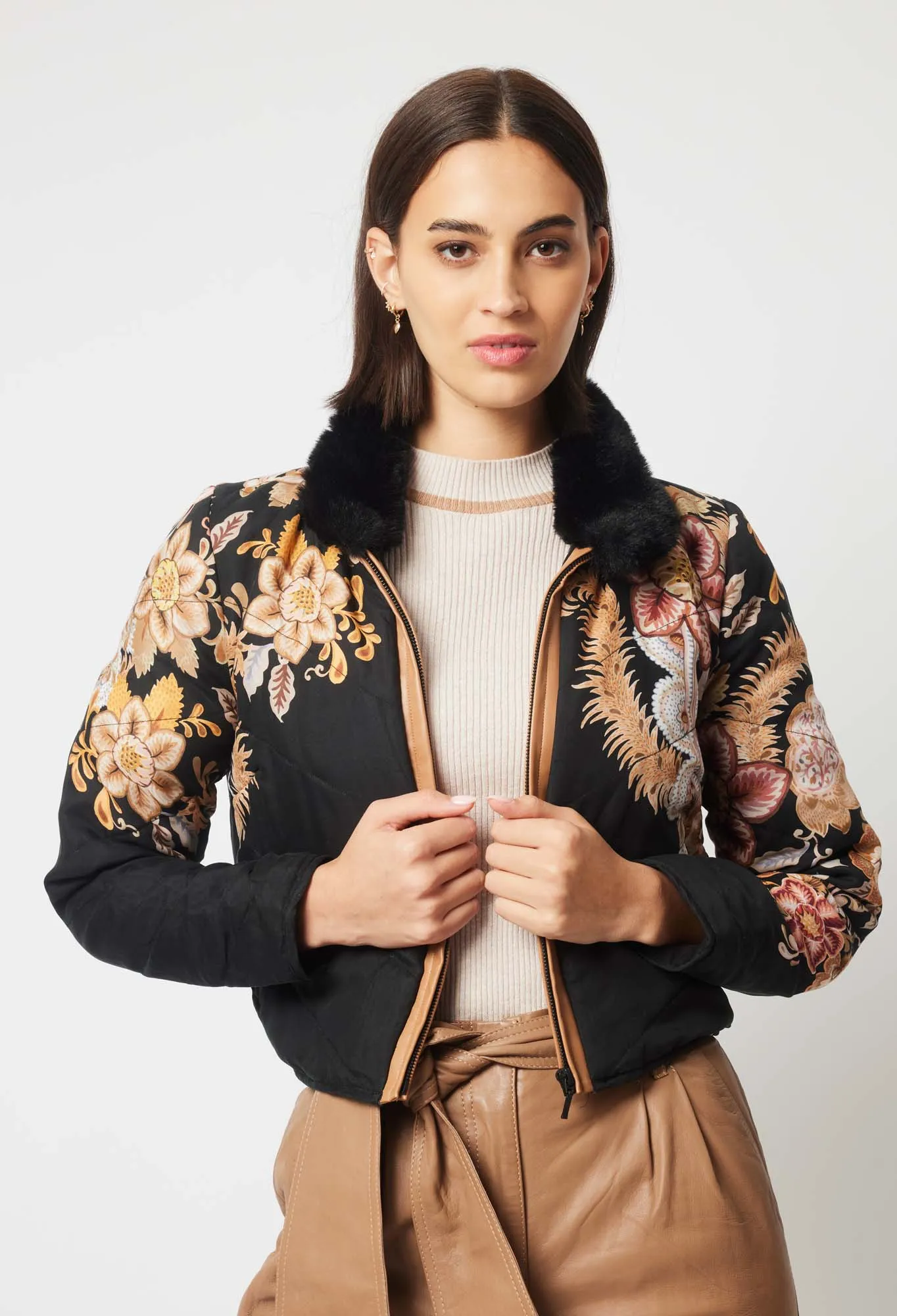 Oncewas II EMPRESS Replacement Print Bomber Jacket - Dragon Flower print