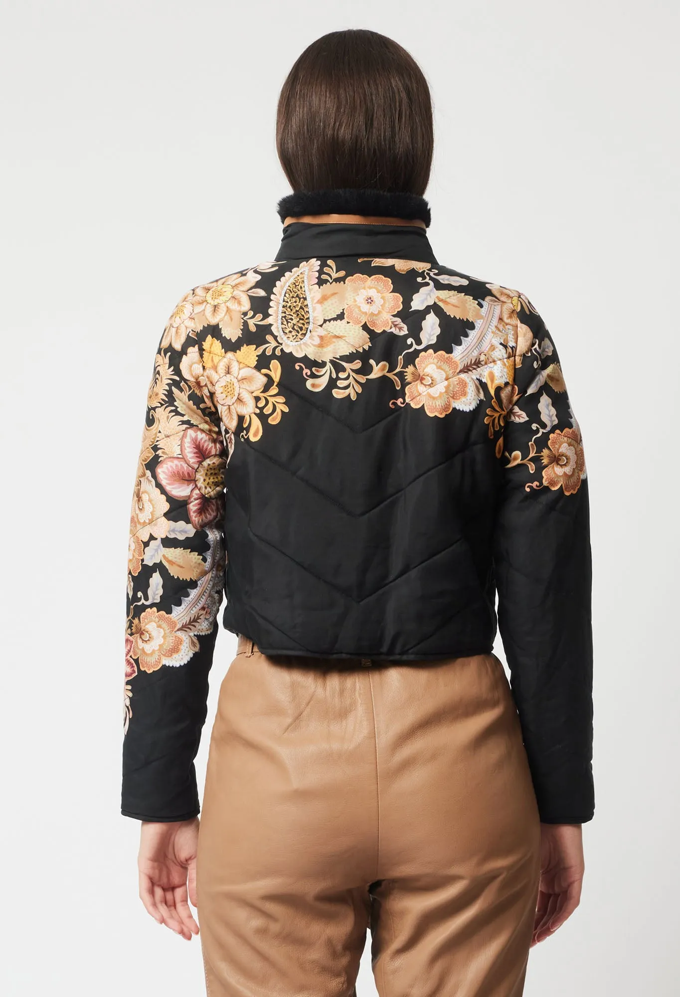 Oncewas II EMPRESS Replacement Print Bomber Jacket - Dragon Flower print