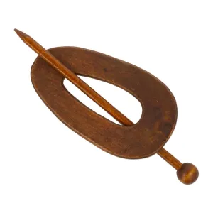 Oval 85mm Asymmetric Timber Shawl Pin