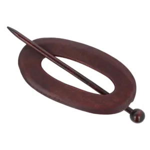 Oval 95mm Asymmetric Timber Shawl Pin
