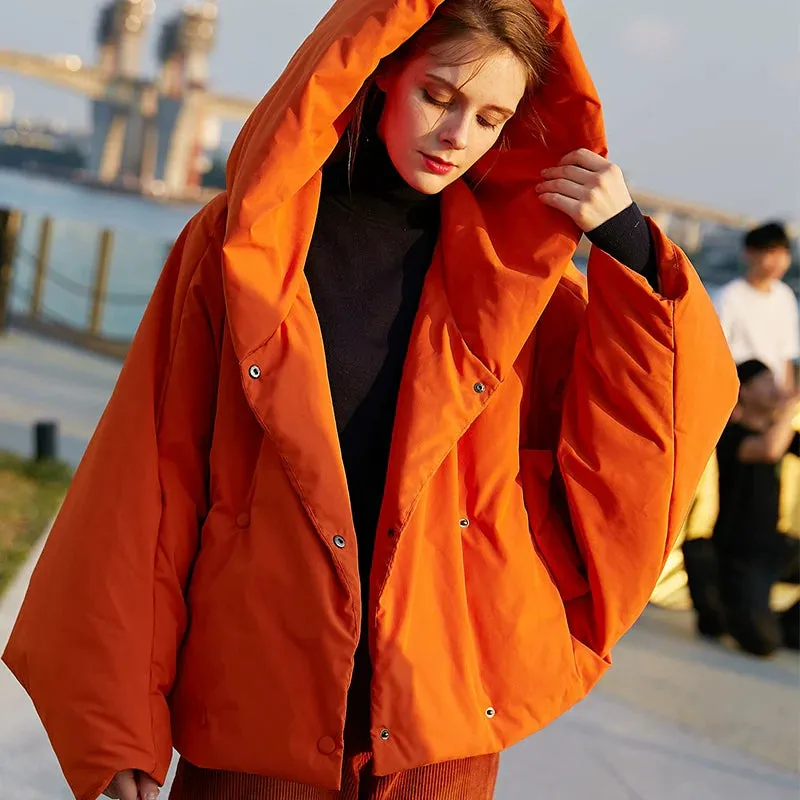 Oversized Orange Puffer Jacket