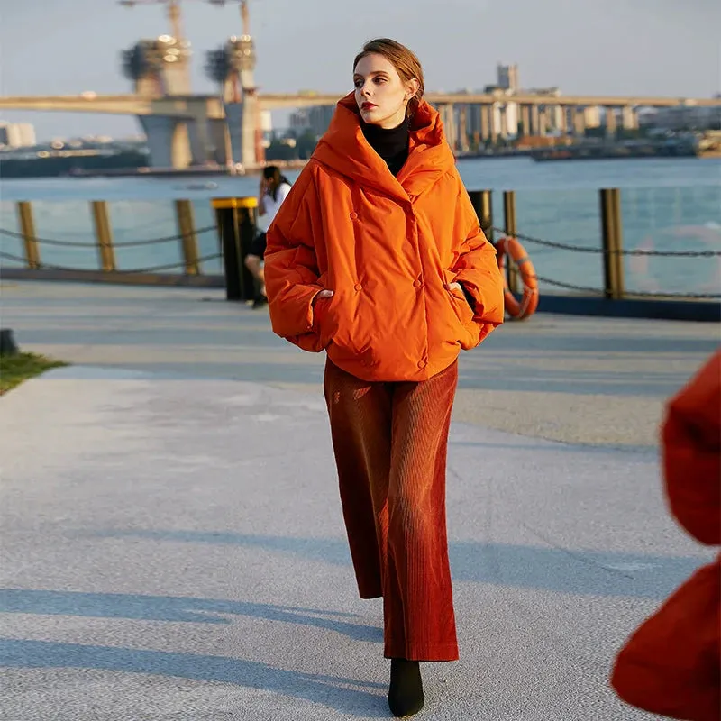 Oversized Orange Puffer Jacket