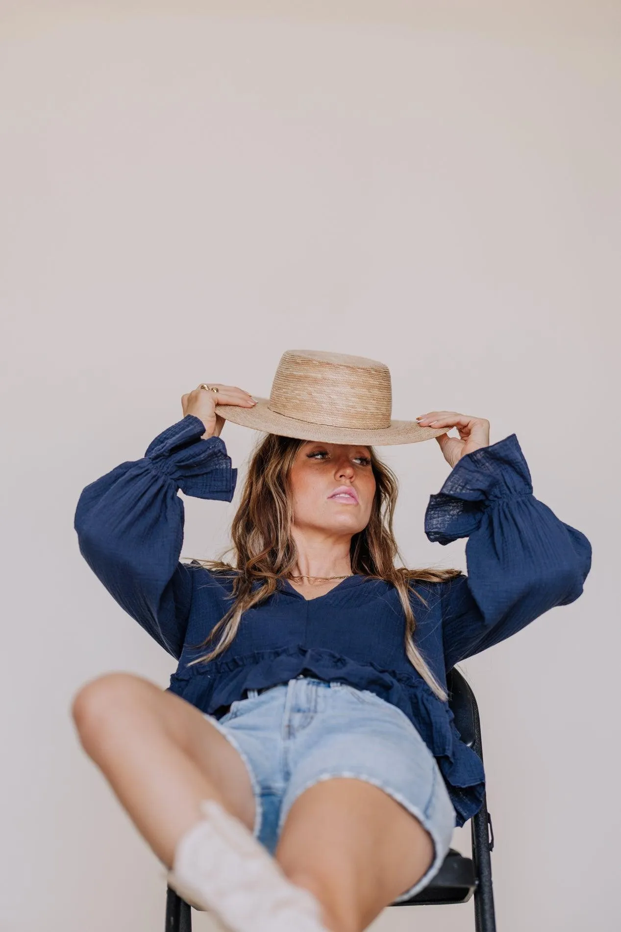 Penny Poet Sleeved Crop Top