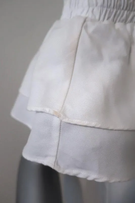 Petersyn Off the Shoulder Top Skye White Ruffled Cotton Size Small