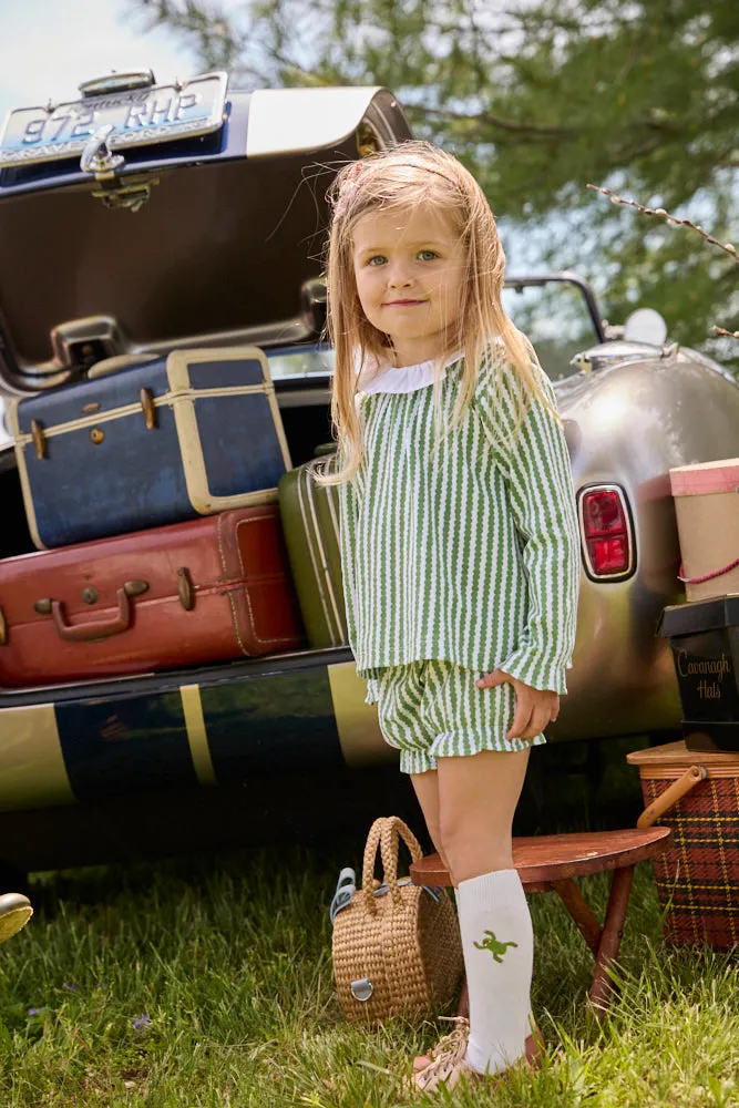 Pima Polly Bloomer Set -- Green Dorothy Dot