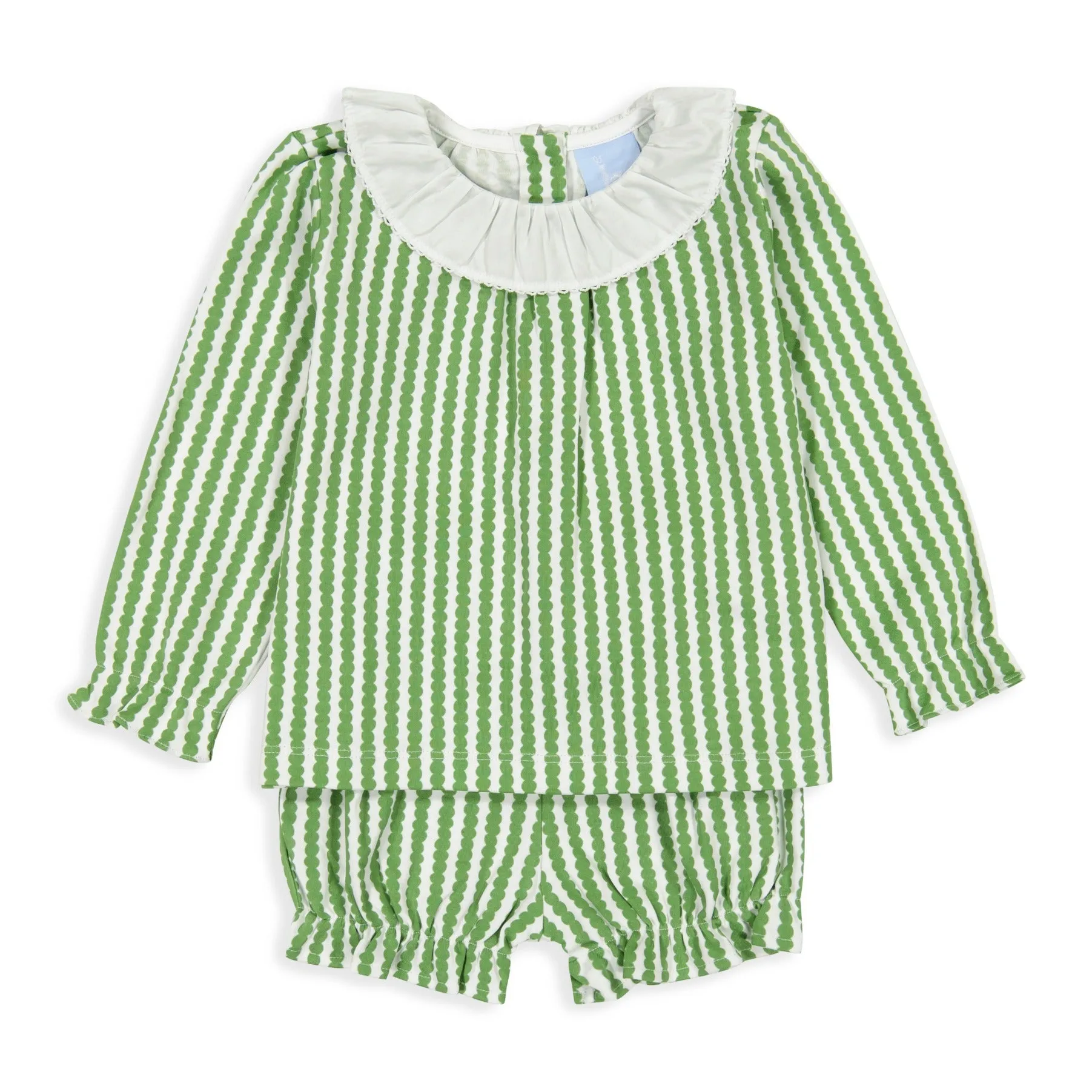 Pima Polly Bloomer Set -- Green Dorothy Dot