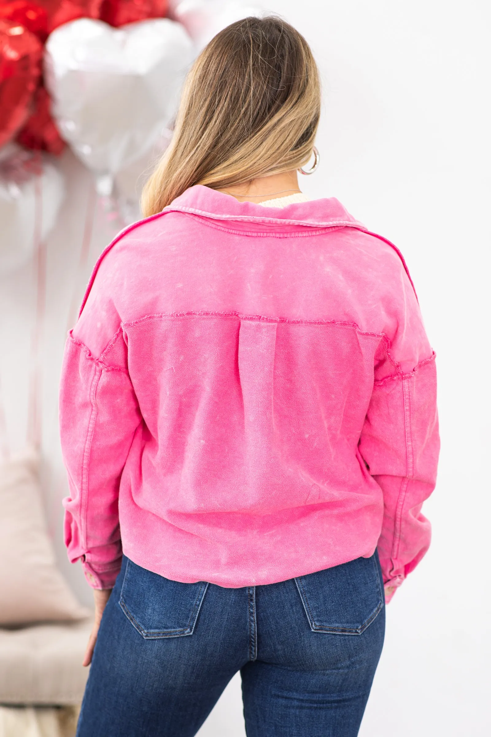 Pink Acid Wash Jacket