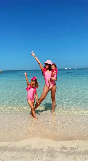 Pink ruffled swimsuit - ADULT