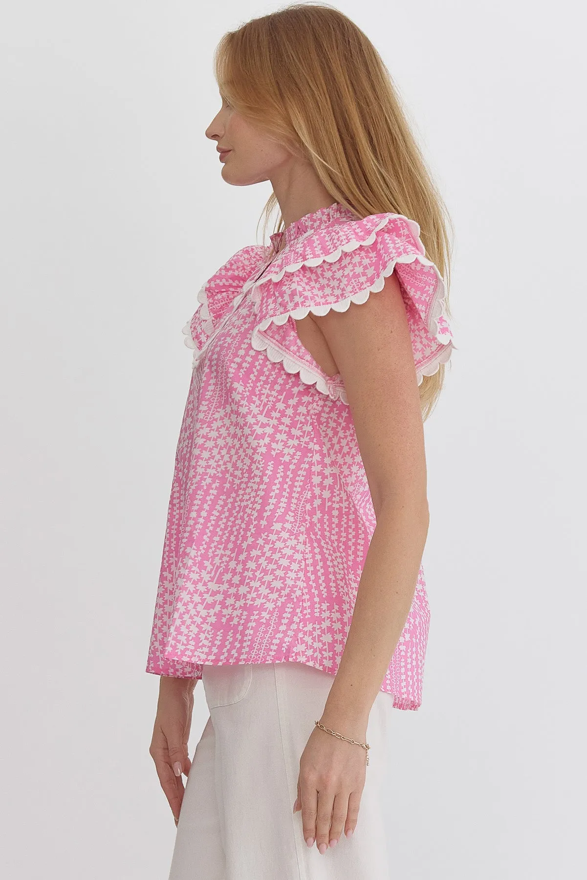 Pink Scallop Top