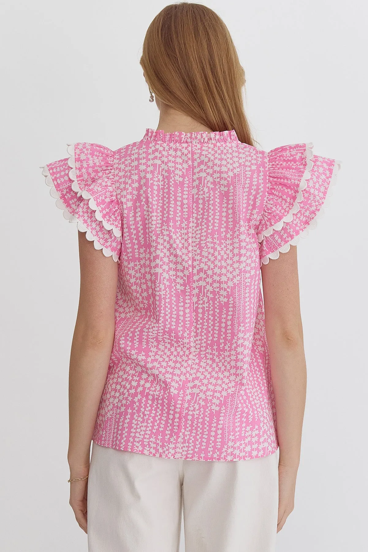 Pink Scallop Top