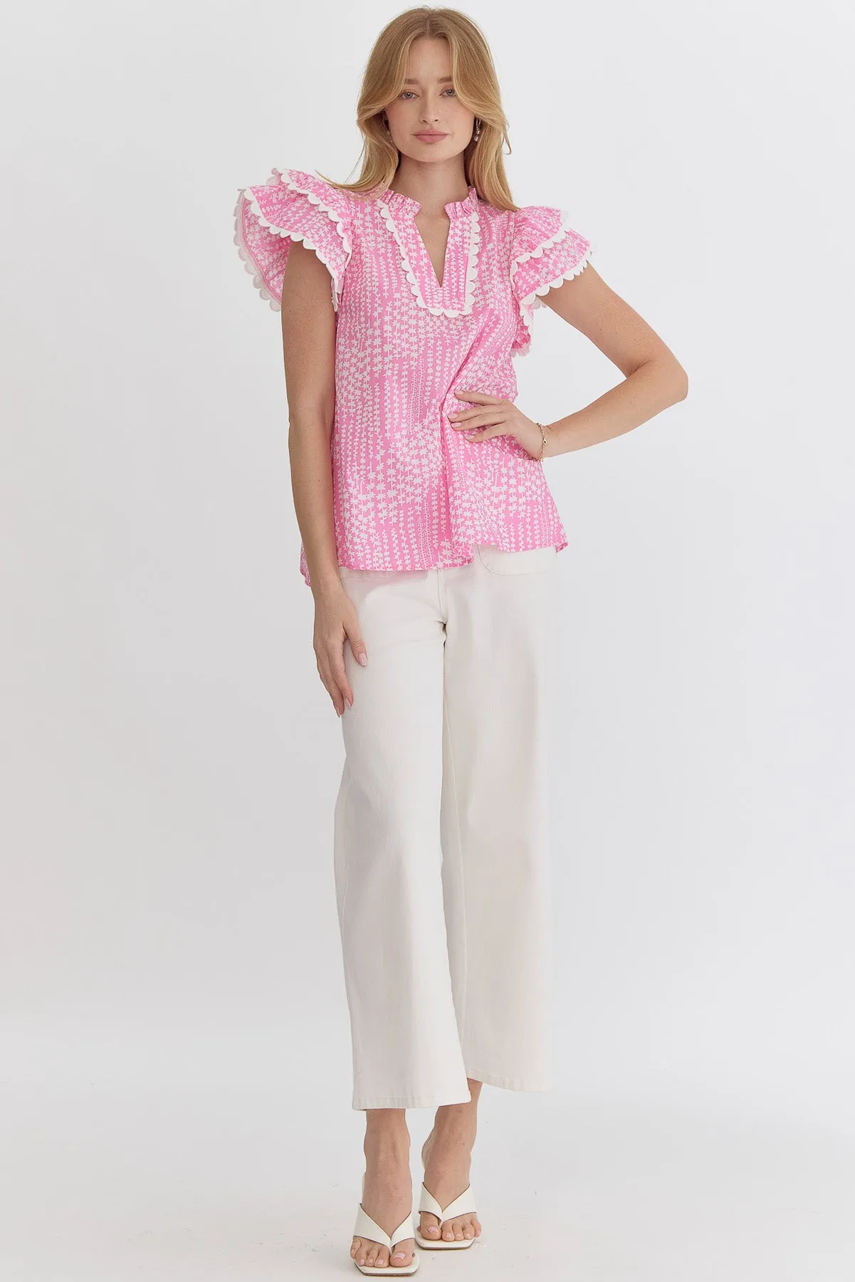 Pink Scallop Top