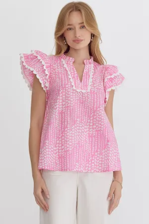 Pink Scallop Top