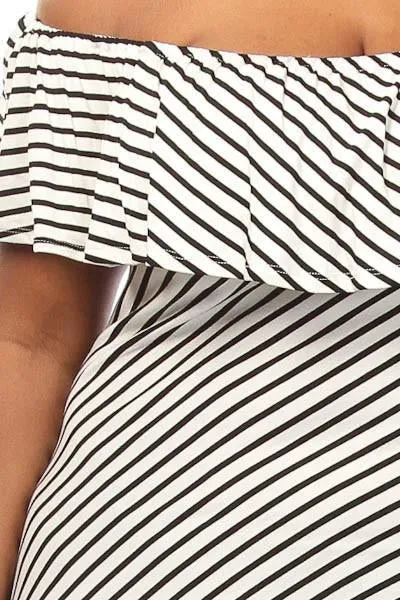 Plus Size Glam Ruffled Off The Shoulder Dress