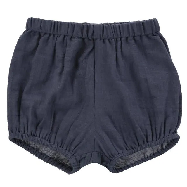 Poppy Bloomers - Ink Blue Muslin - Little Cotton Clothes
