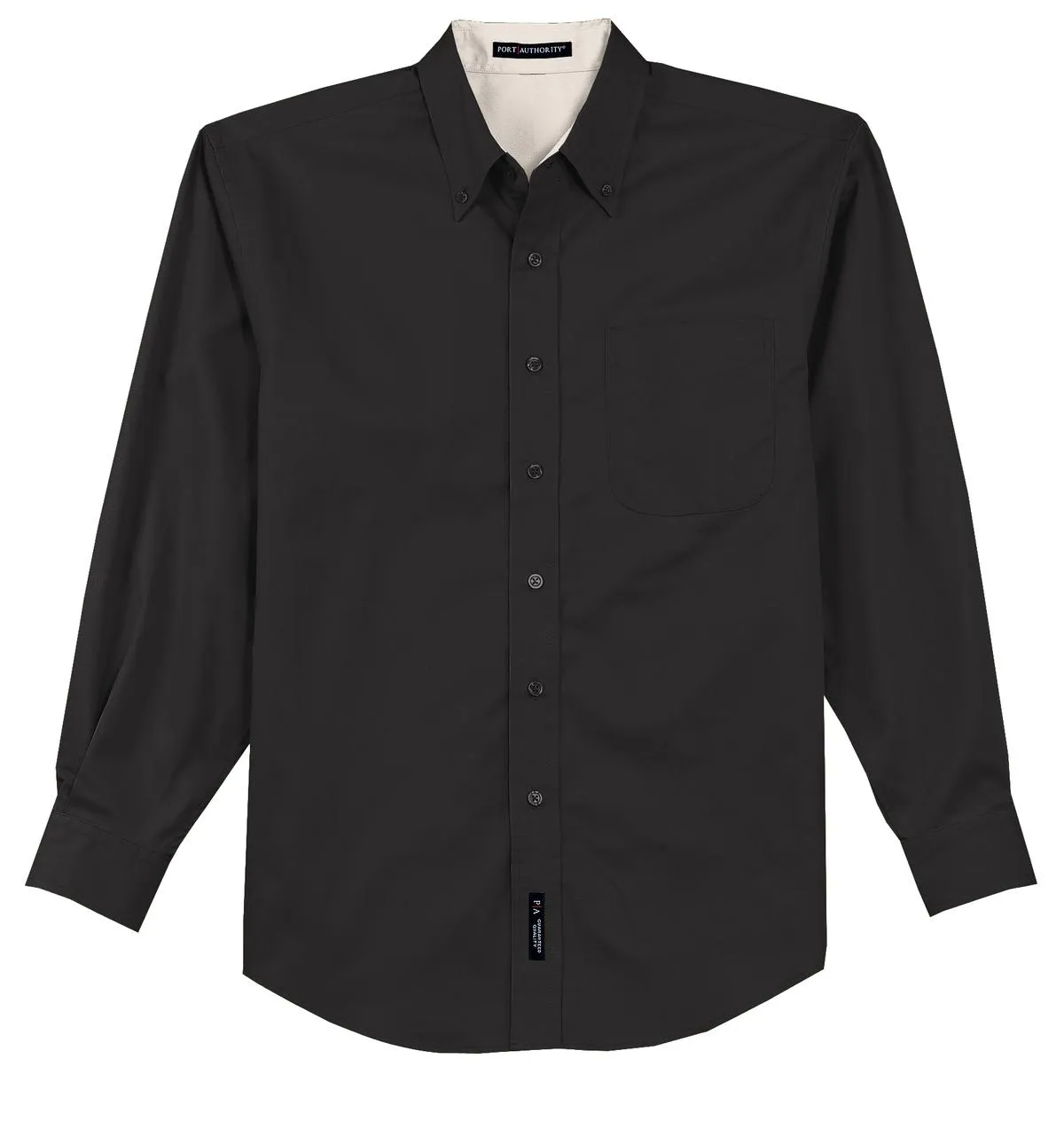 Port Authority Extended Size Long Sleeve Easy Care Shirt S608ES Black/ Light Stone