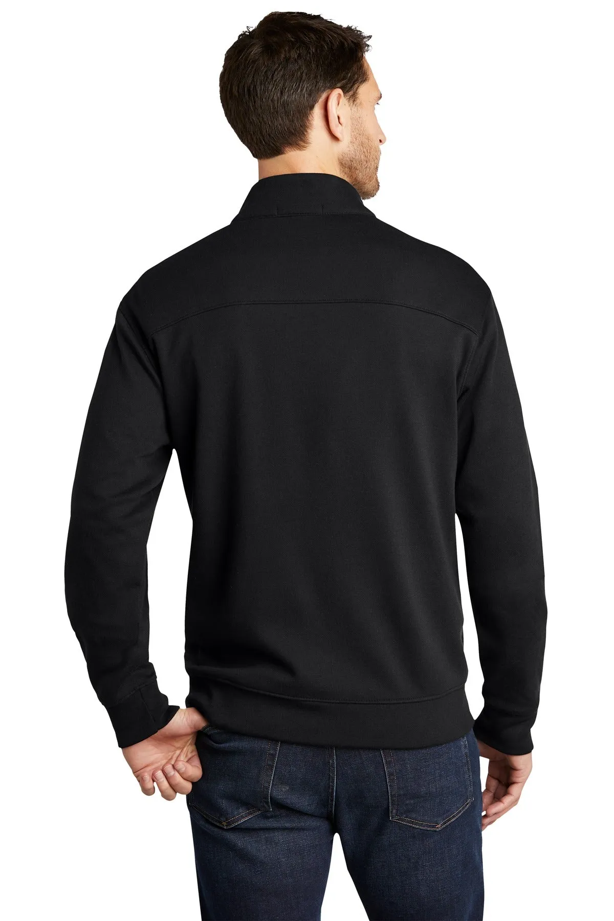 Port Authority  Interlock Full-Zip. K809 Deep Black/ Charcoal Heather