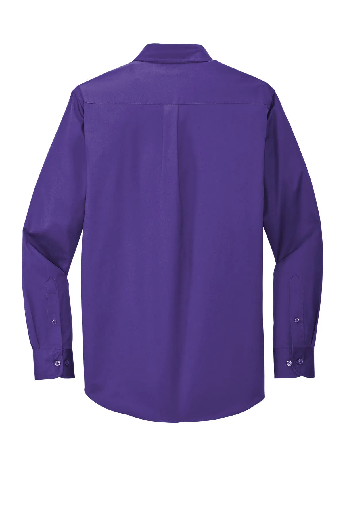 Port Authority Long Sleeve Easy Care Shirt S608 Purple/ Light Stone