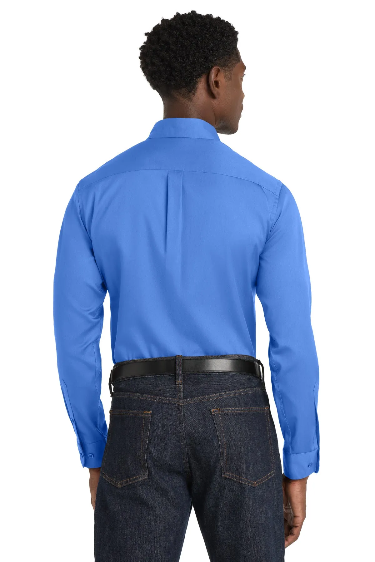 Port Authority Long Sleeve SuperPro React Twill Shirt. W808 Ultramarine Blue