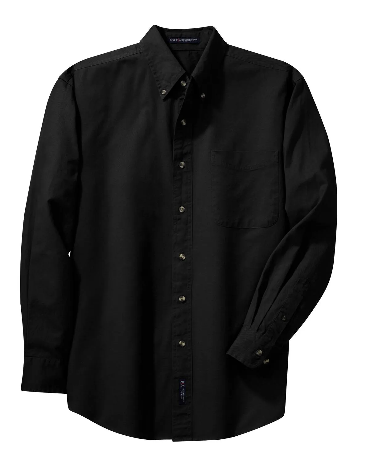 Port Authority Long Sleeve Twill Shirt.  S600T Black