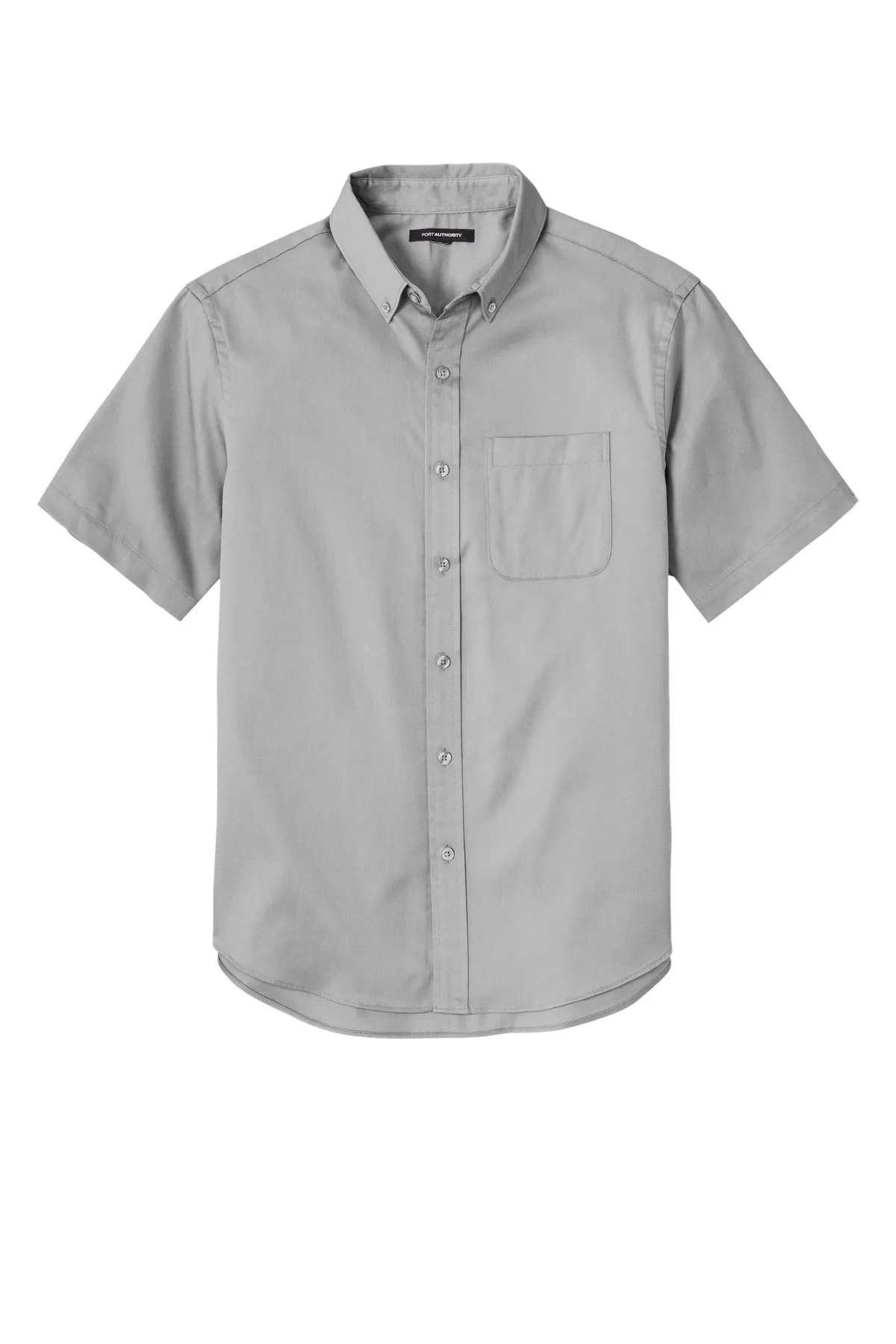 Port Authority Short Sleeve SuperPro React Twill Shirt. W809 Gusty Grey