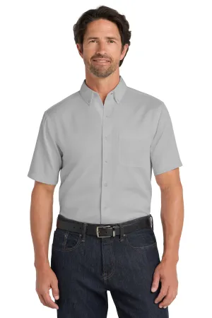 Port Authority Short Sleeve SuperPro React Twill Shirt. W809 Gusty Grey