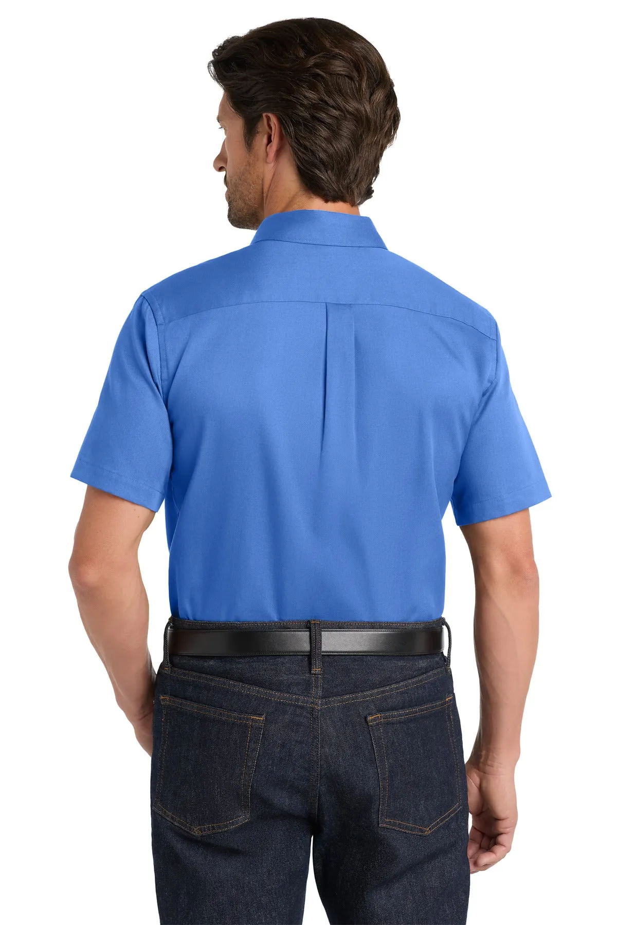 Port Authority Short Sleeve SuperPro React Twill Shirt. W809 Ultramarine Blue