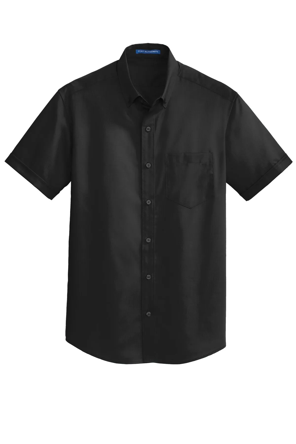 Port Authority Short Sleeve SuperPro Twill Shirt. S664 Black