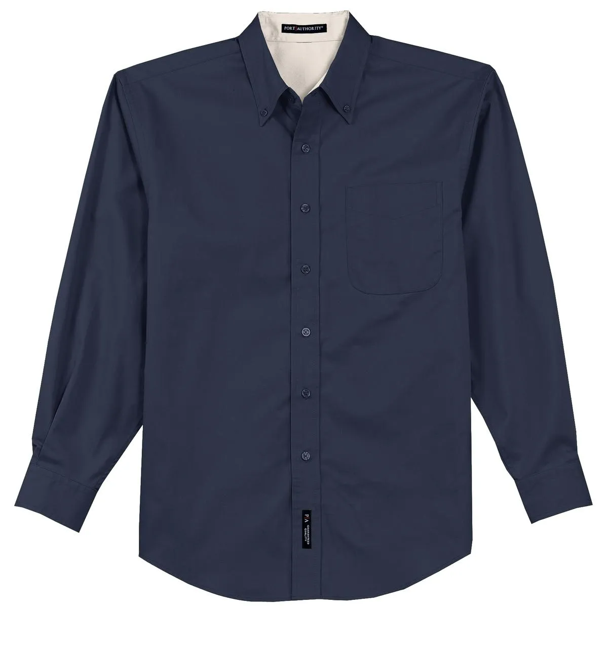 Port Authority Tall Long Sleeve Easy Care Shirt.  TLS608 Navy/ Light Stone Tall
