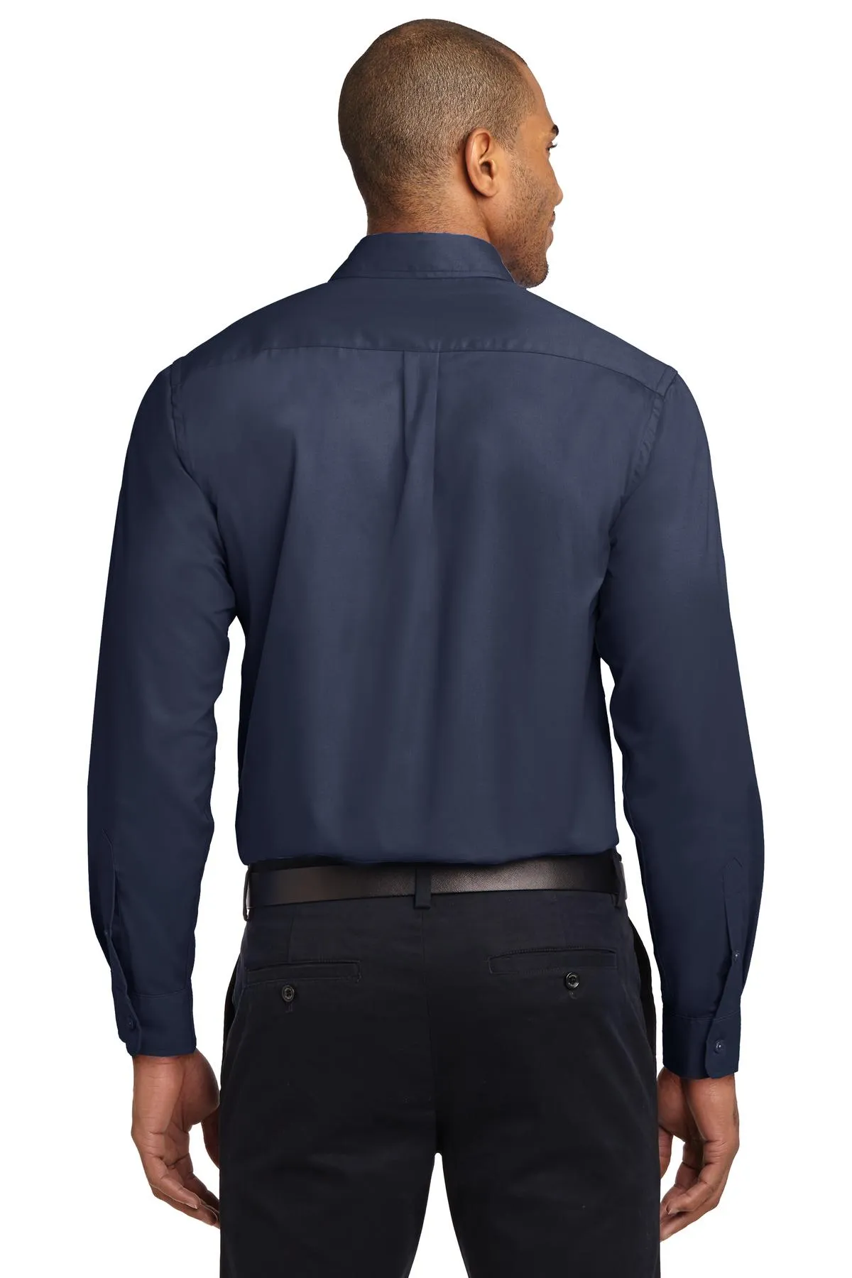 Port Authority Tall Long Sleeve Easy Care Shirt.  TLS608 Navy/ Light Stone Tall