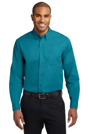 Port Authority Tall Long Sleeve Easy Care Shirt.  TLS608 Teal Green Tall