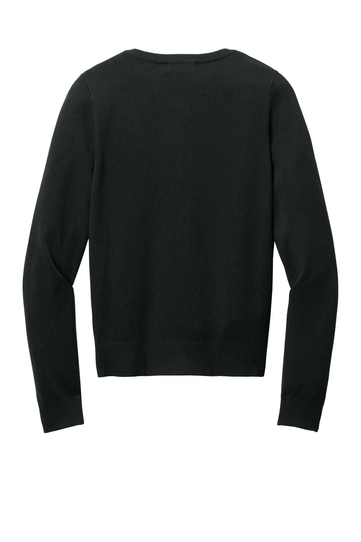 Port Authority Women's Easy Care Crewneck Cardigan Sweater LSW2870 Deep Black