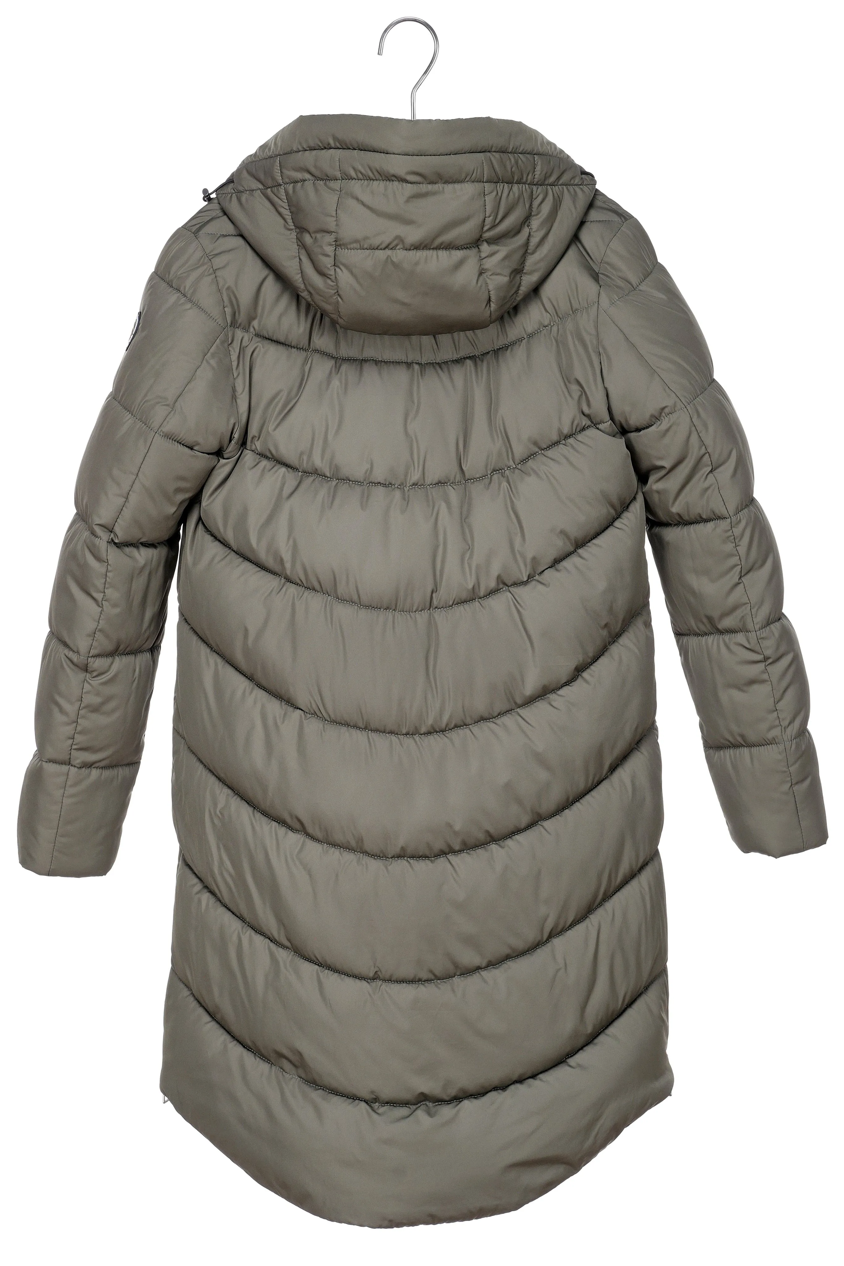 PORTOBELLO recycled olive green long puffer jacket