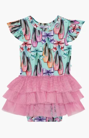Posh Peanut Irina - Ruffled Cap Sleeve Tulle Skirt Bodysuit