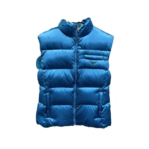 Prada Blue Logo Puffer Vest