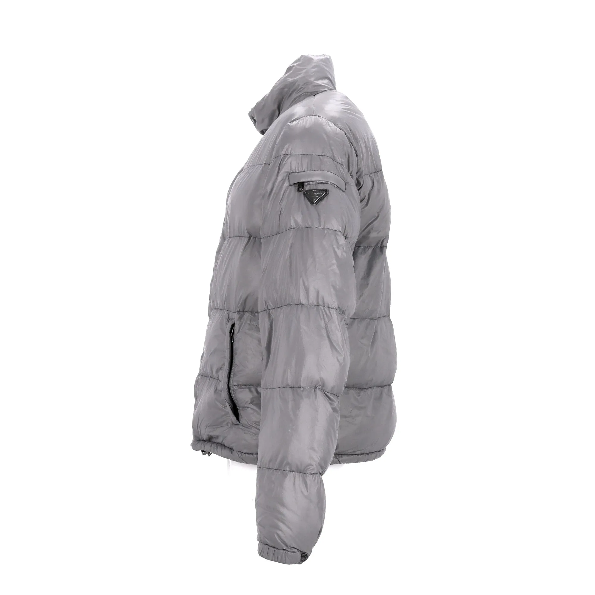 Prada Puffer Jacket in Grey Nylon