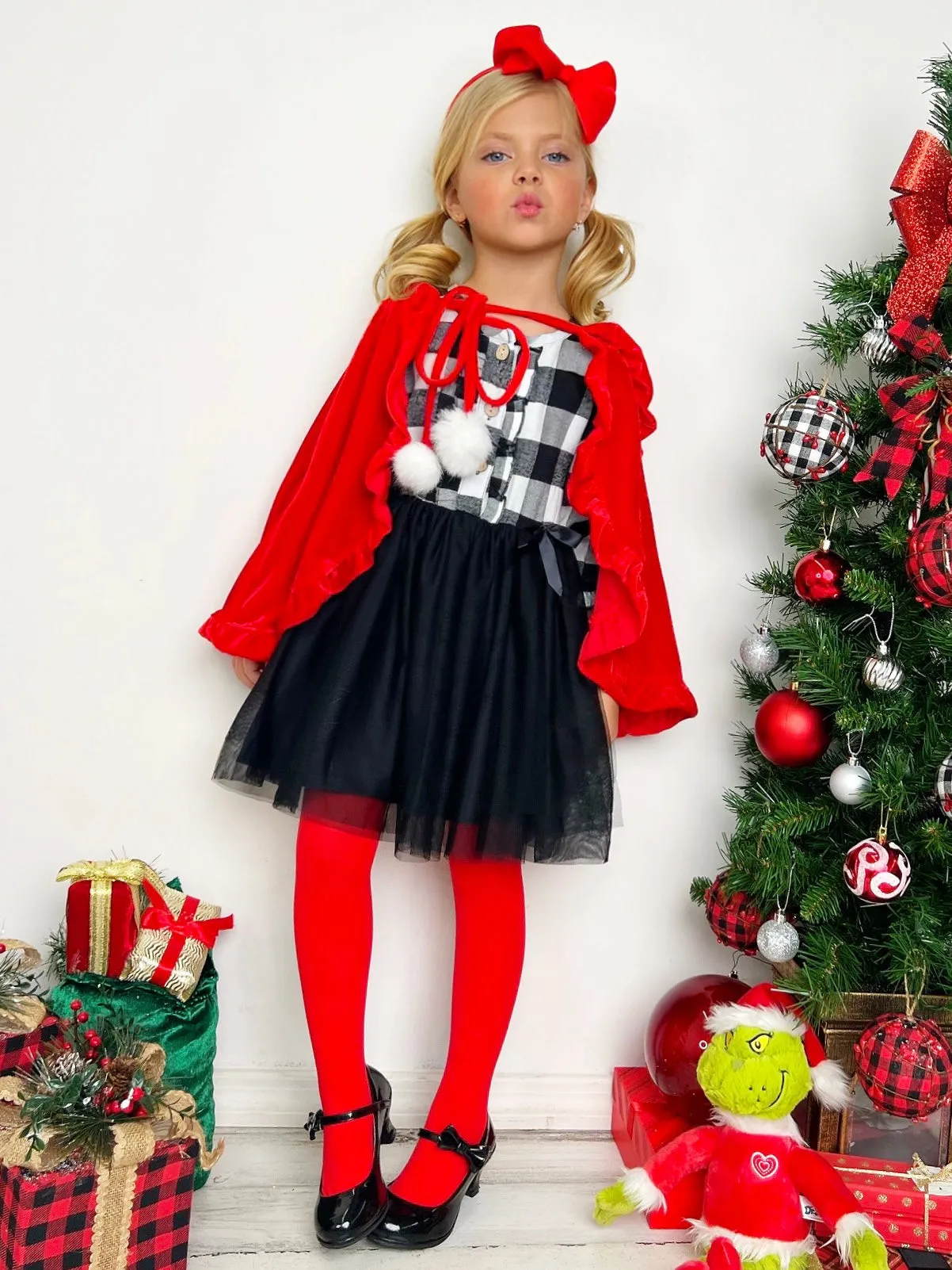 Pretty Plaid Ruffled Tutu Dress