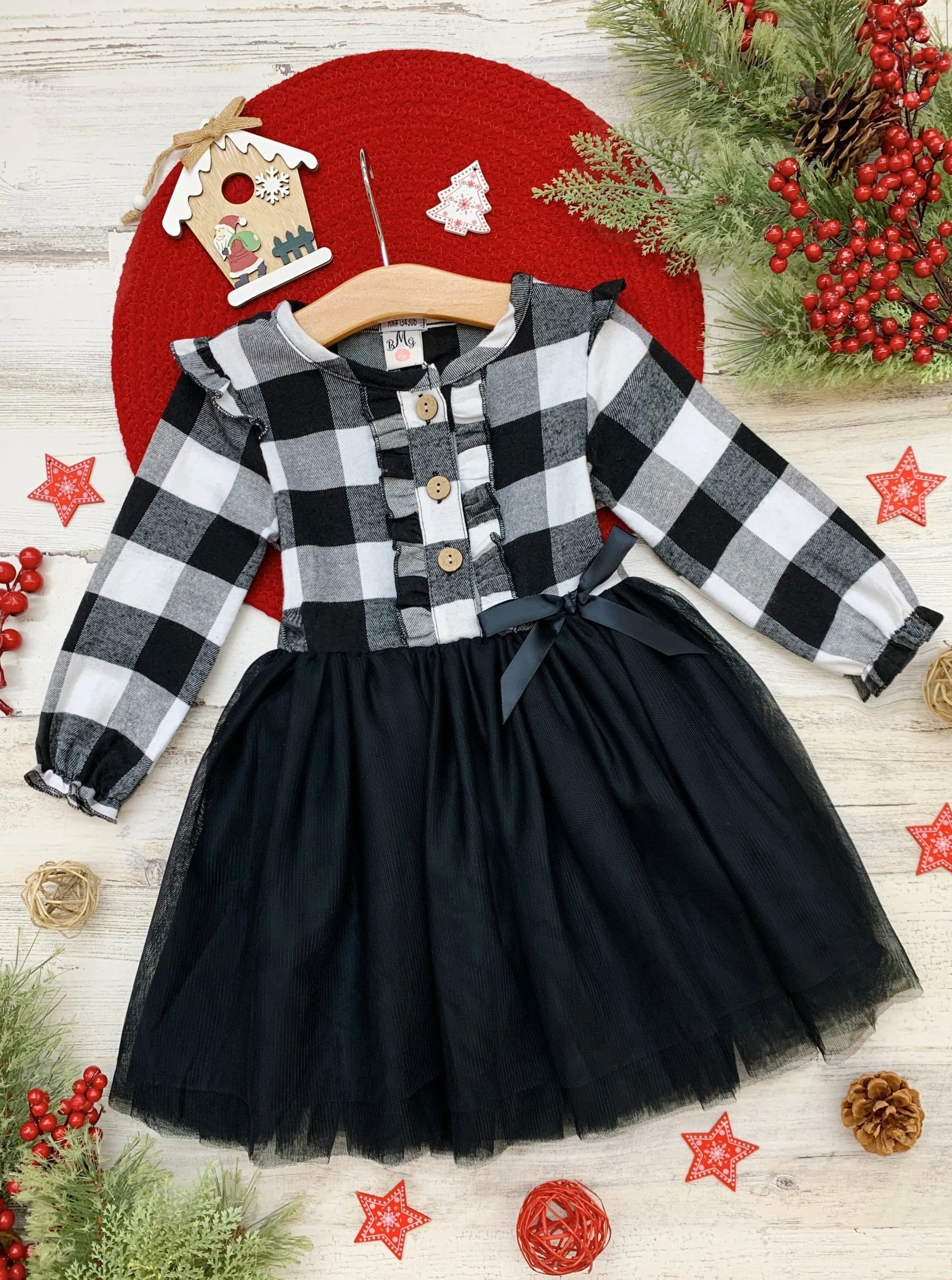 Pretty Plaid Ruffled Tutu Dress