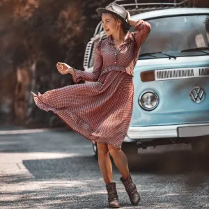 Printed Midi Ruffles Dress