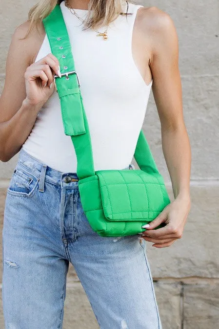 Puffer Crossbody Quilted Fold-over-Puffer Shoulder Bag