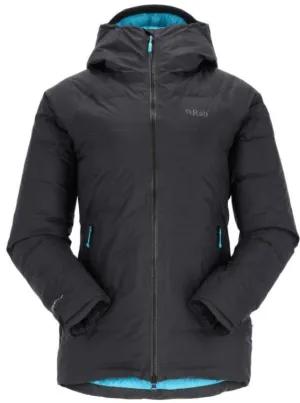 Rab Women's Valiance Waterproof Down Jacket (Black/Aquamarine)