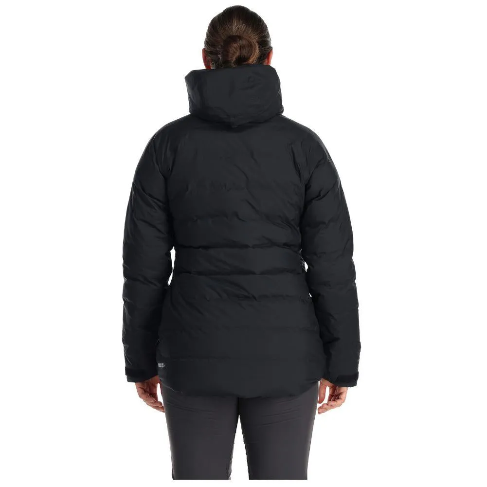 Rab Women's Valiance Waterproof Down Jacket (Black/Aquamarine)