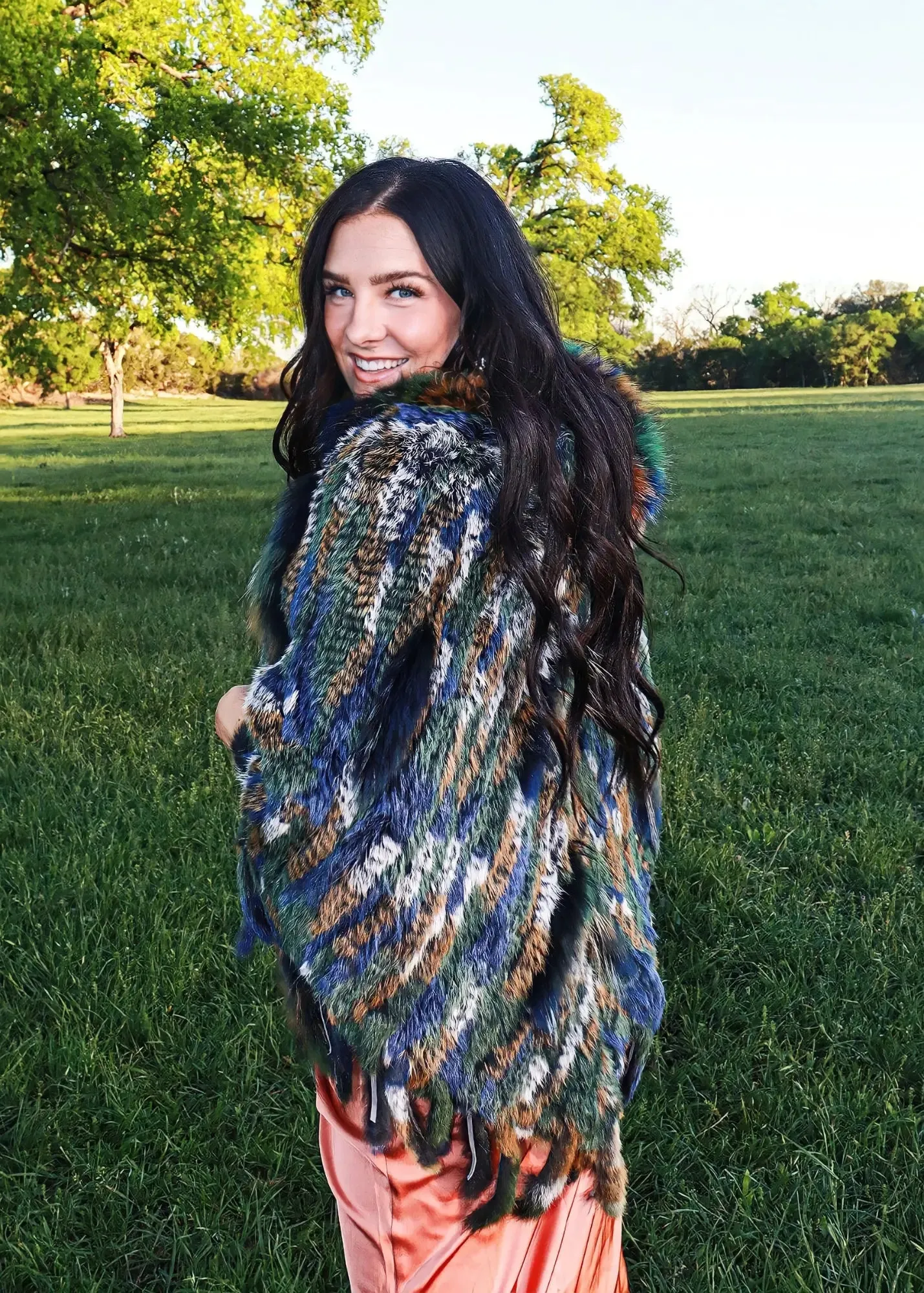 Rabbit Fringe Poncho